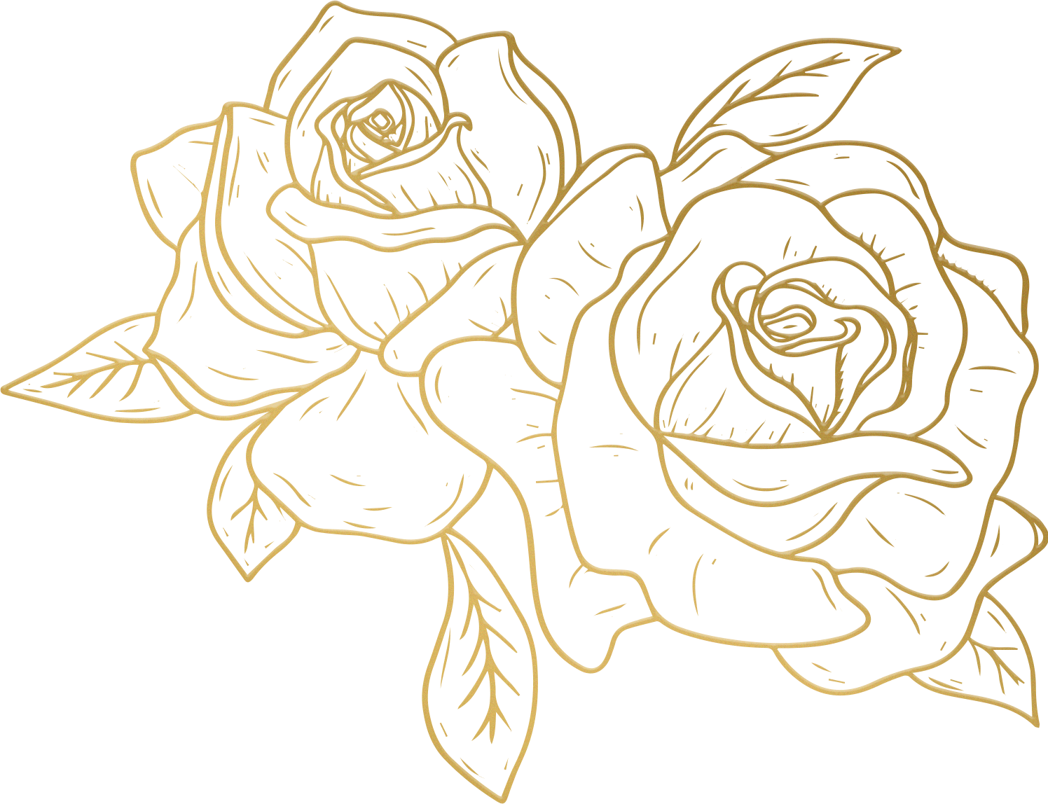 Metallic Monoline Gold Roses